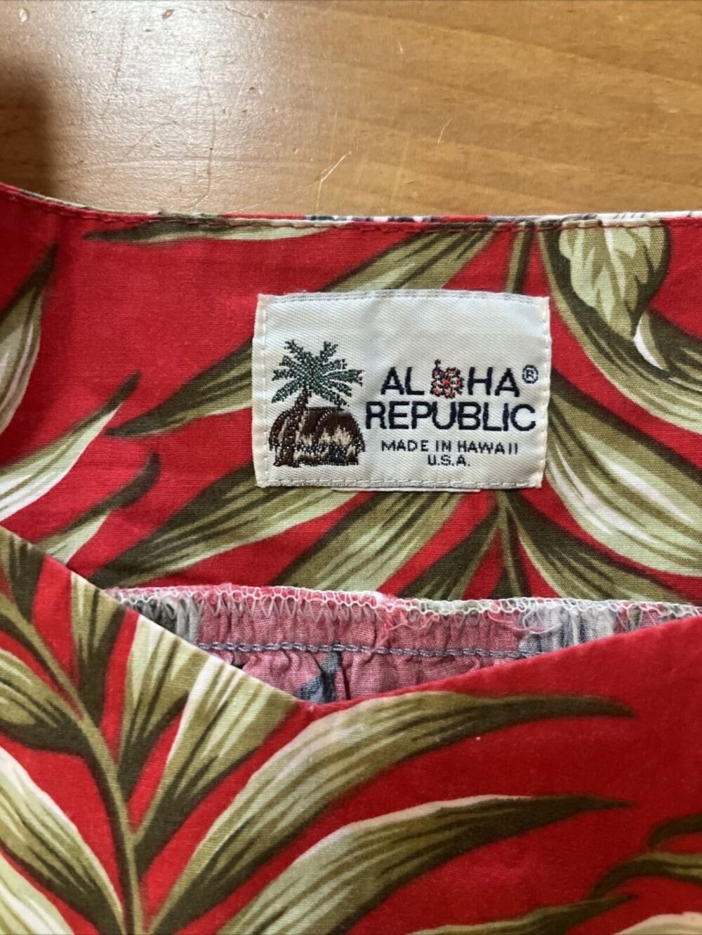 Vintage Aloha Republic Dress Red With Palms&flowers Wms Sz  m/ Made in Hawaii - Picture 5 of 6